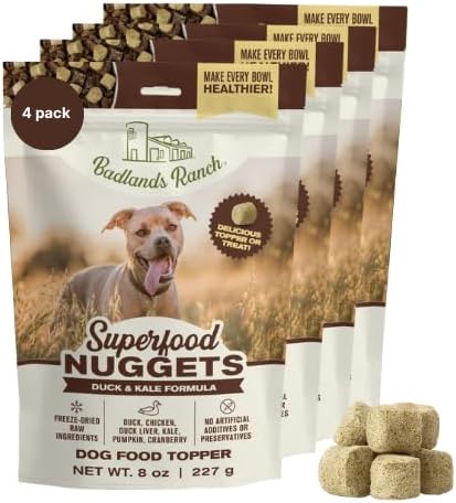 BADLANDS RANCH Superfood Nuggets- Premium, Freeze-Dried raw Dog Food Topper or Treat. Powerful