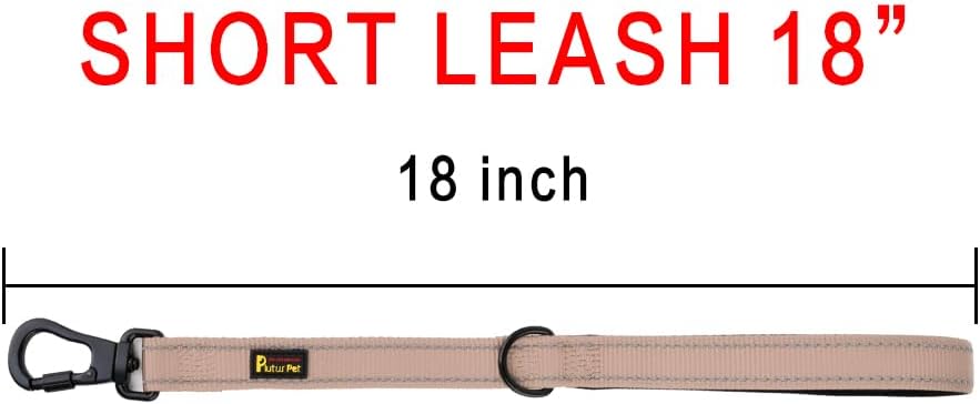 PLUTUS PET Short Training Dog Leash with Padded Handle for Medium Large Dogs,18 Inch Heavy Duty