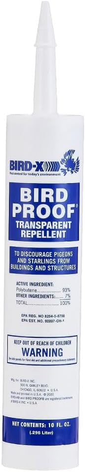 Bird-X Bird Proof Gel, Sticky and Transparent Clear Gel, Long-Lasting and Easy to Use, Covers 10