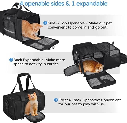 Dog Carriers for Small Dogs, Cat Carrier Travel, Expandable, Collapsible, 900D High Density Oxford