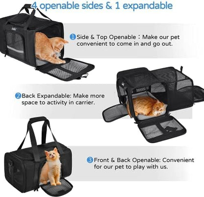 Dog Carriers for Small Dogs, Cat Carrier Travel, Expandable, Collapsible, 900D High Density Oxford