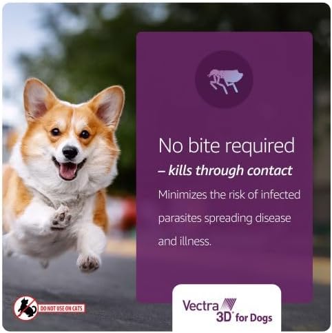 Vectra 3D for Dogs Flea, Tick & Mosquito Treatment & Prevention for Medium Dogs (21 – 55 lbs) , 6