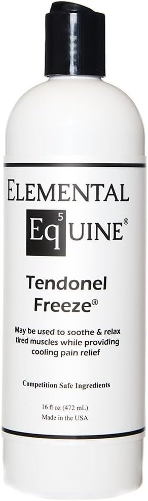 Elemental Equine Tendonel Freeze 16oz Liniment Rub for Horses - Soothe and Relax Tired Muscles