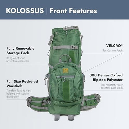 K9 Sport Sack Kolossus - XXL, Myrtle Green - The Big Dog Backpack - Ideal for Dogs 26-29” Long