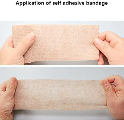 6 Pack 3" x 5 Yards Self Adhesive Bandage Wrap Breathable Cohesive Vet Wrap for Pets, Elastic