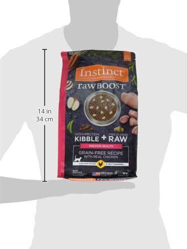 Instinct Raw Boost Indoor Health, Natural Dry Cat Food with Freeze Dried Pieces, Grain Free Recipe