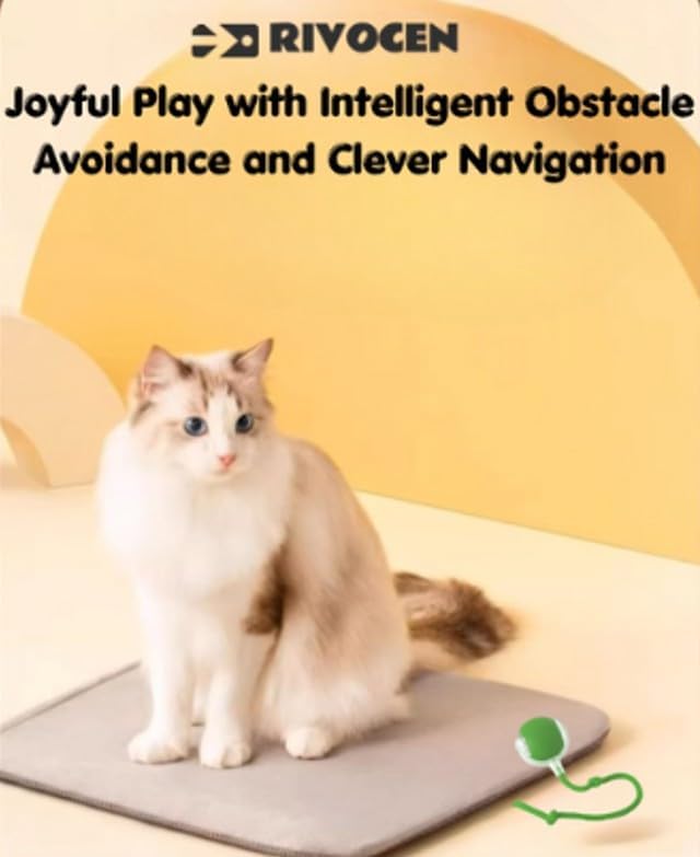 Indoor Cat Interactive Toy 360-degree Automatic Rolling Toy with Floor Flashing and Random Rolling
