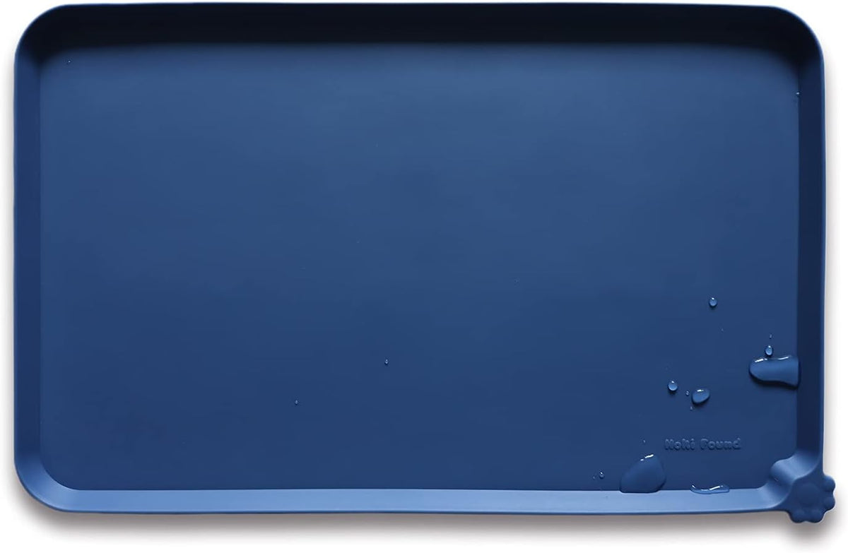 Hoki Found Silicone Pet Food Mats - Non Slip Dog Cat Bowl Placemats - Waterproof Dog Cat Food Mats