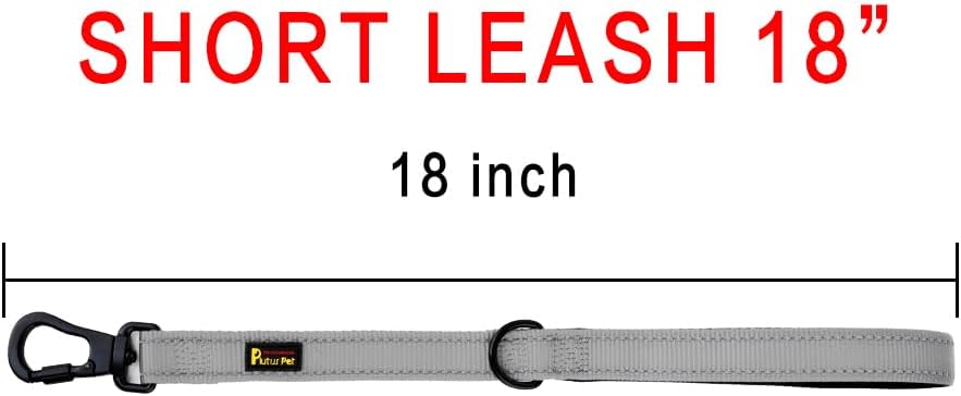 PLUTUS PET Short Training Dog Leash with Padded Handle for Medium Large Dogs,18 Inch Heavy Duty