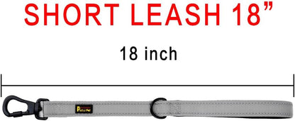 PLUTUS PET Short Training Dog Leash with Padded Handle for Medium Large Dogs,18 Inch Heavy Duty