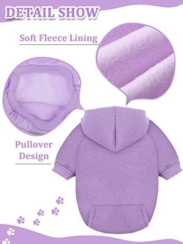 6 Pieces Dog Hoodie Dog Clothes Sweaters with Hat, Pet Winter Clothes Warm Hoodies Coat Sweater for
