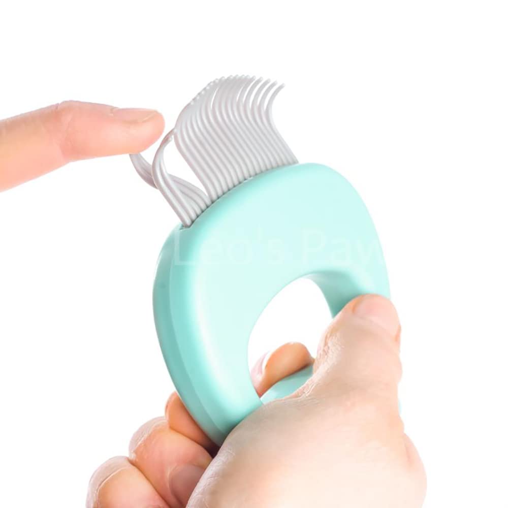 Leo's Paw The Original Pet Hair Removal Massaging Shell Comb Soft Deshedding Brush Grooming and