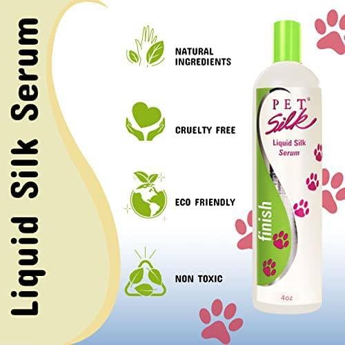 Pet Silk Liquid Silk Serum 4oz, Leave-in Finishing Spray Conditioner & Detangler, Inused with Silk