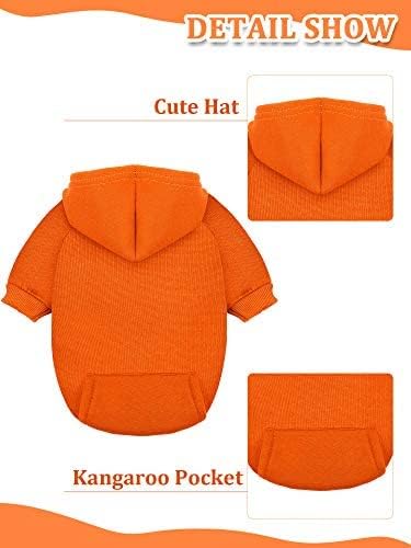 6 Pieces Dog Hoodie Dog Clothes Sweaters with Hat, Pet Winter Clothes Warm Hoodies Coat Sweater for