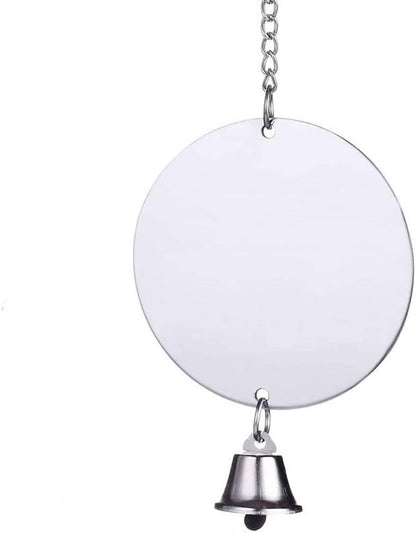 Hypeety Pet Bird Mirror Toy with Bells Hanging Toy for Parakeet Cockatiel Conure Lovebirds Finch