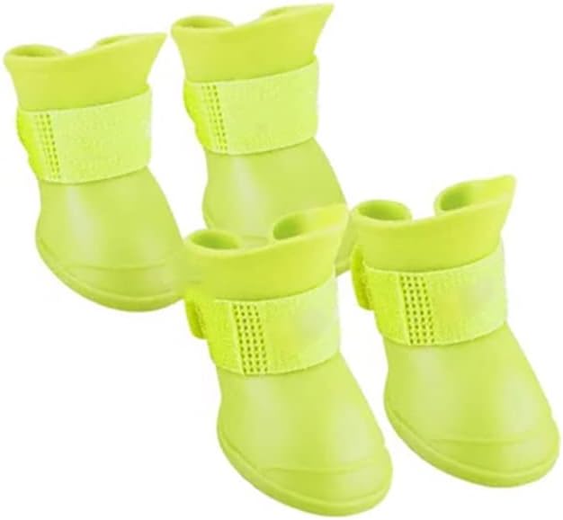 Estink 4Pcs Silicone Dog Boots, All Weather Non Slip Dog Boots Shoes for Hot Pavement, Snow, Mud