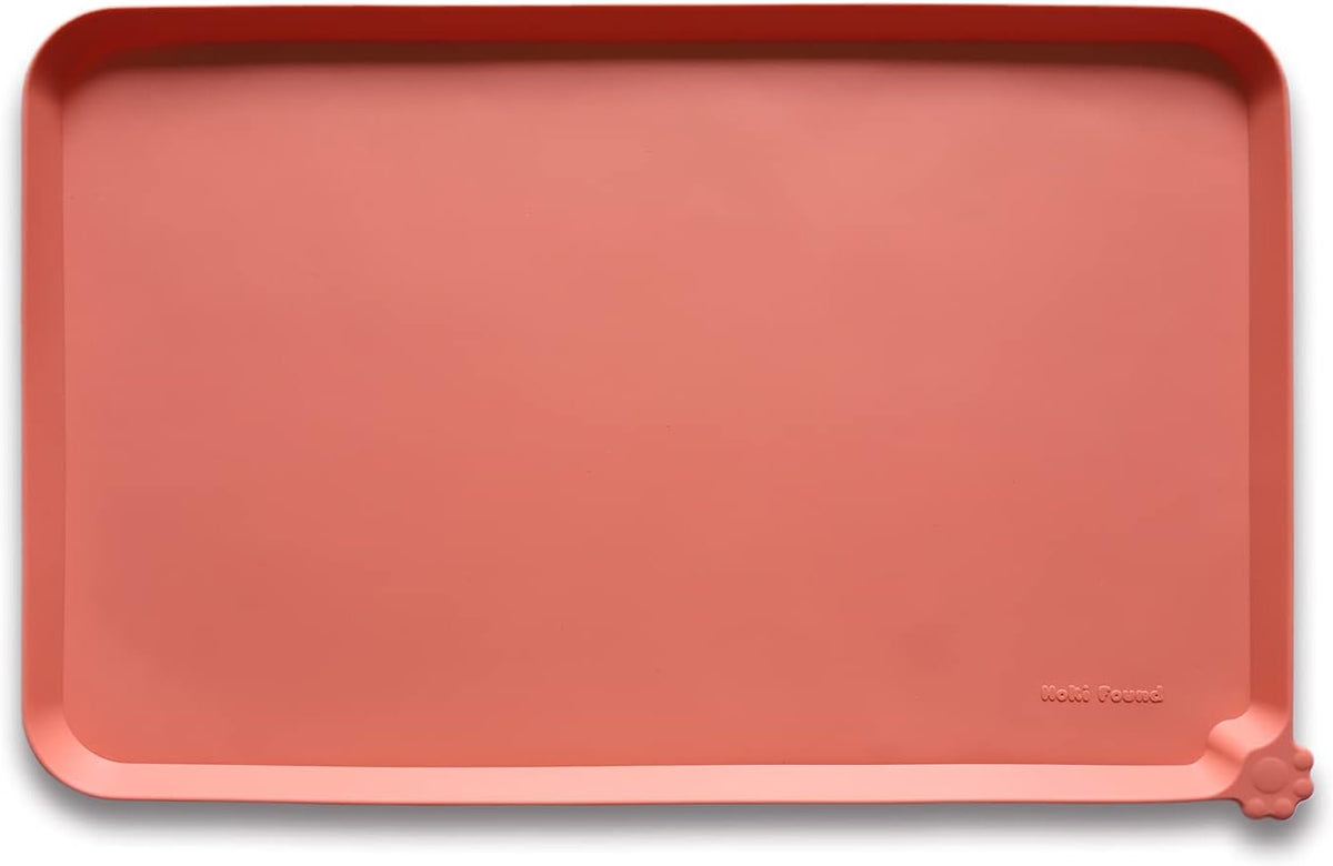 Hoki Found L Silicone Non Slip Pet & Cat Dog Feeding Tray - Waterproof & Pet Water Mats for Carpet