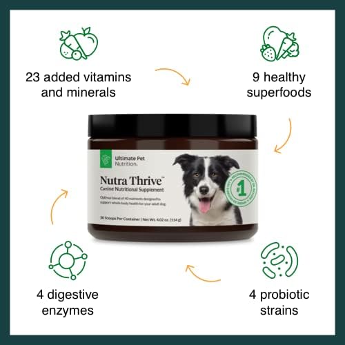 Ultimate Pet Nutrition Nutra Thrive Canine, 40-in-1 Nutritional Powder Supplement for Dogs with