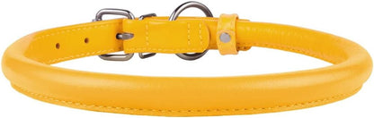 CollarDirect Rolled Leather Dog Collar, Soft Padded Round Puppy Collar, Handmade Genuine Leather