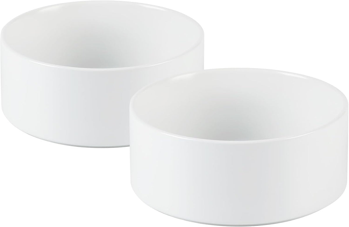 Ceramic 5.1inch Set of 2 Dog and Cat Bowls, Food and Water Feeder for Small Breed Dogs, Kitty