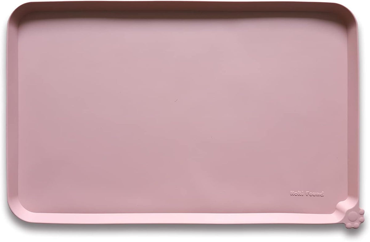 Hoki Found Silicone Pet Food Tray - High-Lips Dog Cat Bowl Mats - Waterproof Dog Cat Food Mats