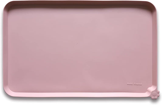 Hoki Found Silicone Pet Food Tray - High-Lips Dog Cat Bowl Mats - Waterproof Dog Cat Food Mats