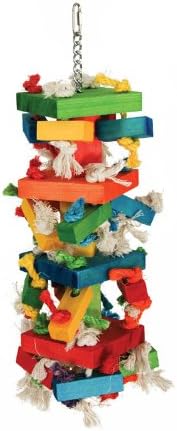 Featherland Paradise Knots N Blocks Bird Toy, Bird Toys, for Parrots, Cockatoos, Macaws, Very Large