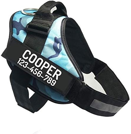 PawPawify Custom No Pull Dog Harness with Name and Phone Number, Heavy Duty Personalized Pet Vest