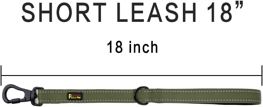 PLUTUS PET Short Training Dog Leash with Padded Handle for Medium Large Dogs,18 Inch Heavy Duty