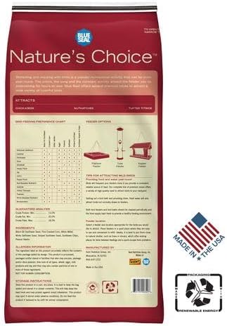Blue Seal Nature's Choice Wild Bird Seed | High Energy Blend, Sunflower and White Safflower Seeds