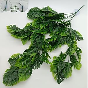 Reptile Plants for Bearded Dragon Tank Accessories, Terrarium Plant Artificial Decor for Snake