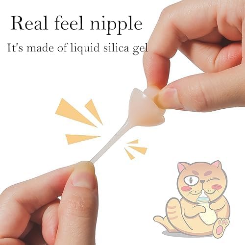 Silicone Feeding Nipples and Syringes for Newborn Kittens, Puppies, Small Animals, Rabbits Dongdong