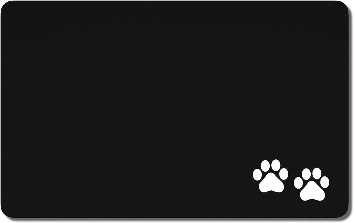 Rnivvi Dog Food Mat, 12" x 19" Footprint Absorbent Dog Cat Bowl Mat for Food and Water, Cute