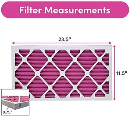 Colorfil 12x24x1 Air Filter (6-Pack) | Made in the USA | Color Changing | Remove Cat and Dog Odor |