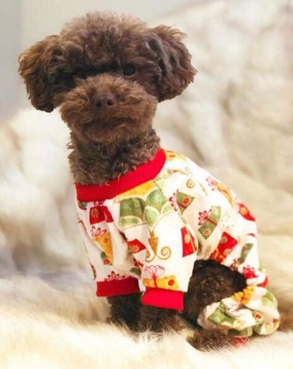 CuteBone Small Dogs Christmas Outfit Soft Puppy Onesies Pjs Dog Pajamas Pet Coat Cat Apparel Comfy