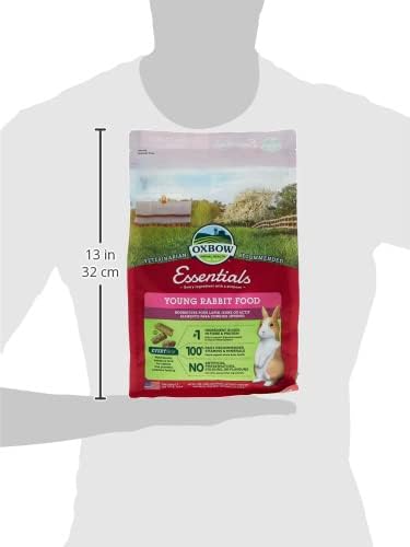 Oxbow Essentials Rabbit Food, Young Rabbit, Made with Oxbow Alfalfa Hay, Pet Food Pellets with