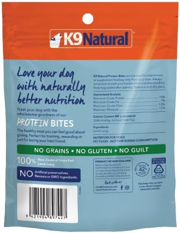 K9 Natural, Freeze-Dried Single Ingredient Dog Treats, High-Value, Low-Calorie Protein Bites for