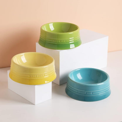 Sweejar Gradient Dog Bowl, Ceramic Dog Food Dish for Medium Dogs and Cat, Porcelain Pet Bowl for