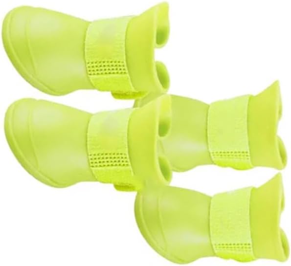 Estink 4Pcs Silicone Dog Boots, All Weather Non Slip Dog Boots Shoes for Hot Pavement, Snow, Mud