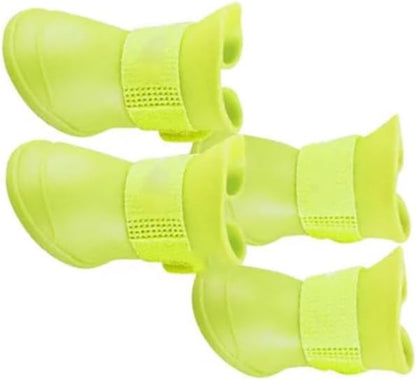 Estink 4Pcs Silicone Dog Boots, All Weather Non Slip Dog Boots Shoes for Hot Pavement, Snow, Mud