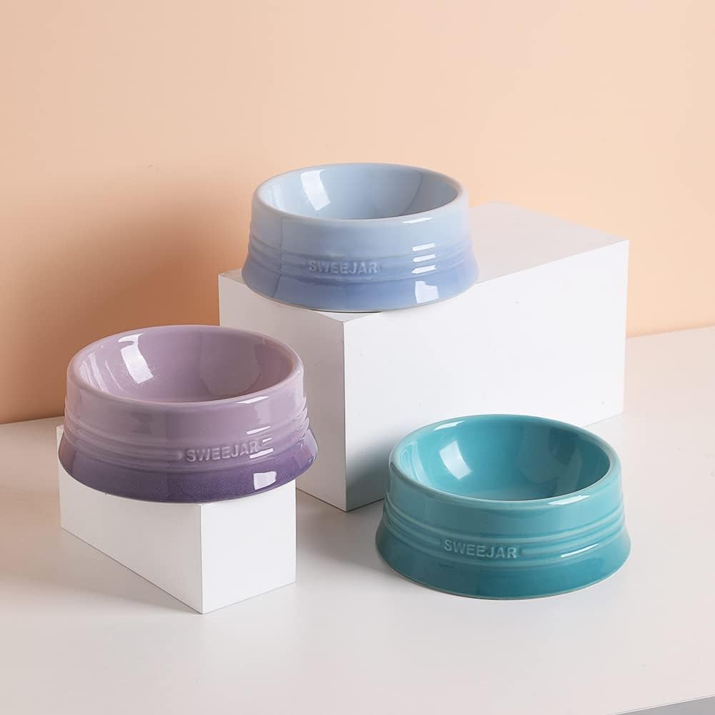 Sweejar Gradient Dog Bowl, Ceramic Dog Food Dish for Medium Dogs and Cat, Porcelain Pet Bowl for