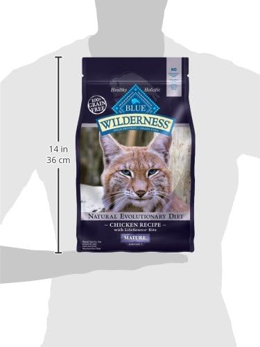 Blue Buffalo Wilderness Natural Mature Dry Cat Food for Cats 7+ Years, High-Protein and Grain-Free