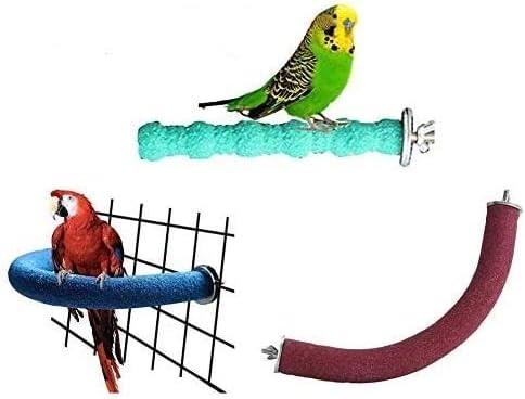 Litewoo 3 PCS Bird Perch Stand Toys Set Wooden Parrot Stand Platform Grinding Paw Trim Beak Nail