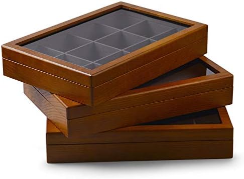 Oirlv Solid Wooden Jewelry Box with Lid Large Vintage jewelry Organizer Case for Women,Display Tray