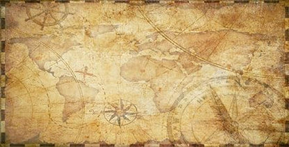 72X18IN Retro Old Travel World Map Terrarium Background, Art Parchment Pirate Treasure Map Reptile