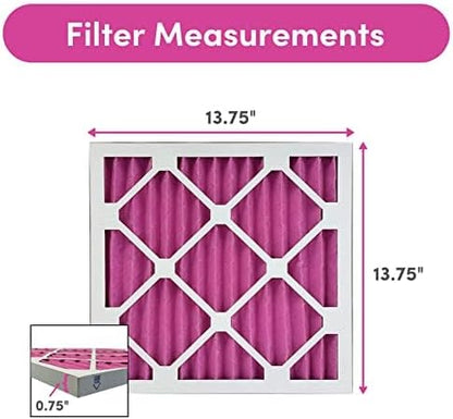 Colorfil 14x14x1 Air Filter (6-Pack) | Made in the USA | Color Changing | Remove Cat and Dog Odor |