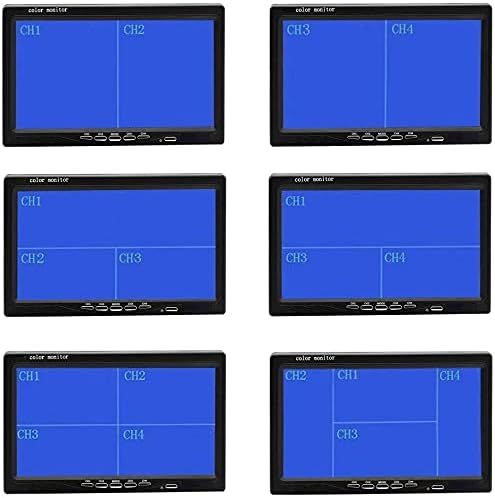 Backup Camera Kit 7 inch 4-Spilt Monitor Rear View Cameras with IP 67 Waterproof 18 IR Night Vision