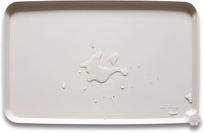 Hoki Found Large Silicone Non Slip Pet Feeding Mats - Waterproof Dog Cat Food Mats - Cream Brown