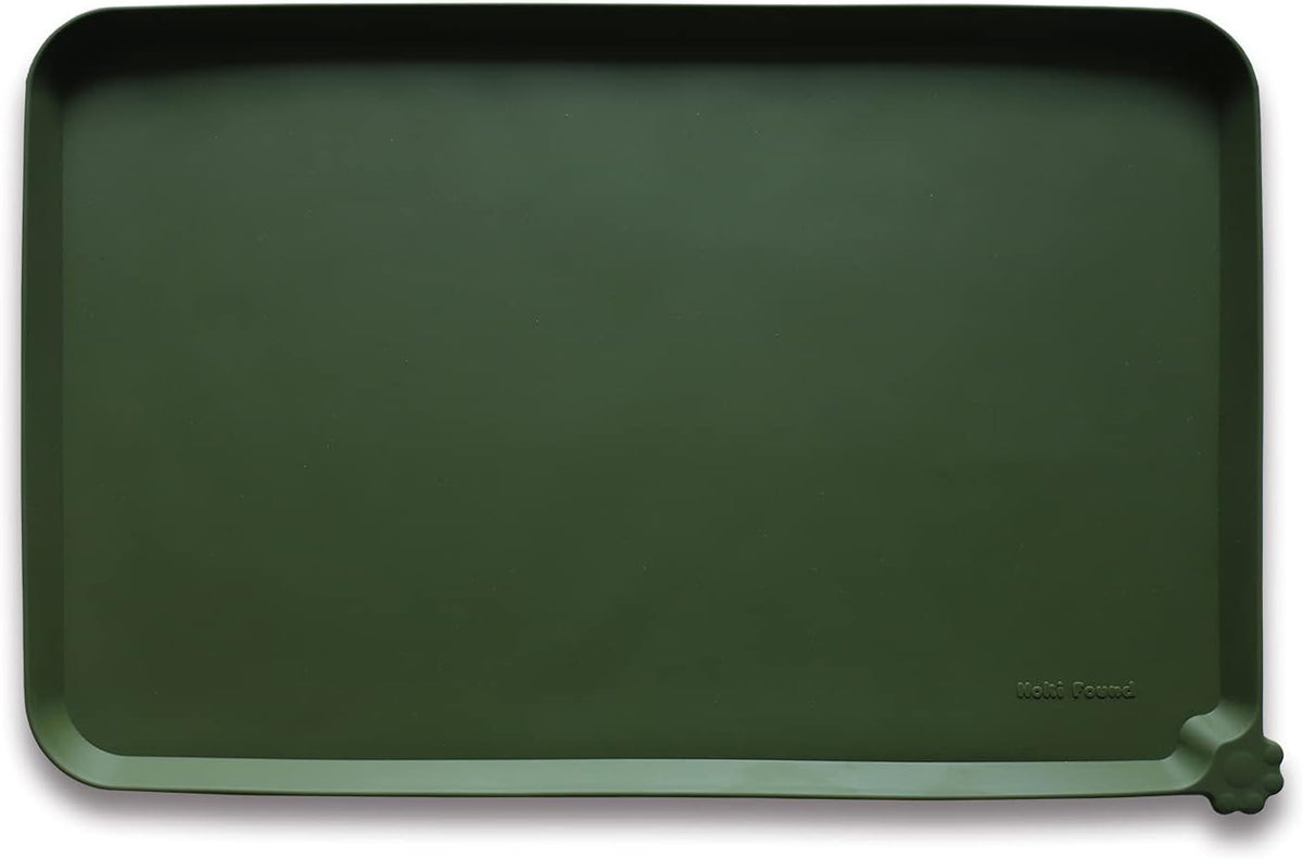 Hoki Found XX-Large Silicone Pet Feeding Mats - Non Slip Cat Dog Bowl Mats - Waterproof for Carpet