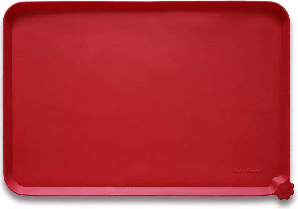 Hoki Found X-Large Silicone Non Slip Pet Feeding Mats - Waterproof Dog Cat Food Mats for Carpet